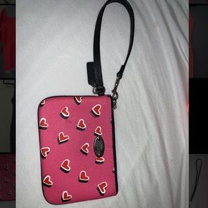 Authentic Coach pink heart wallet